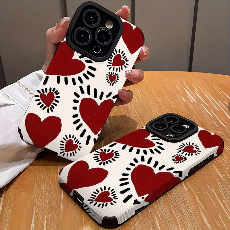Red and black decorative patte - Phone Cases Iphone 13 review and price