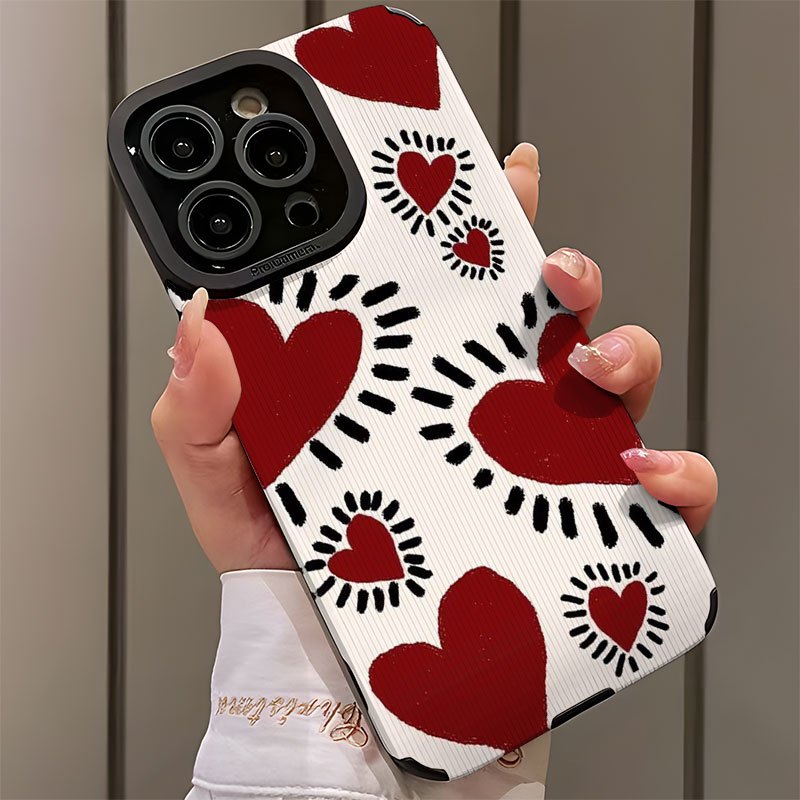 Red and black decorative patte - Phone Cases Iphone 13 review and price
