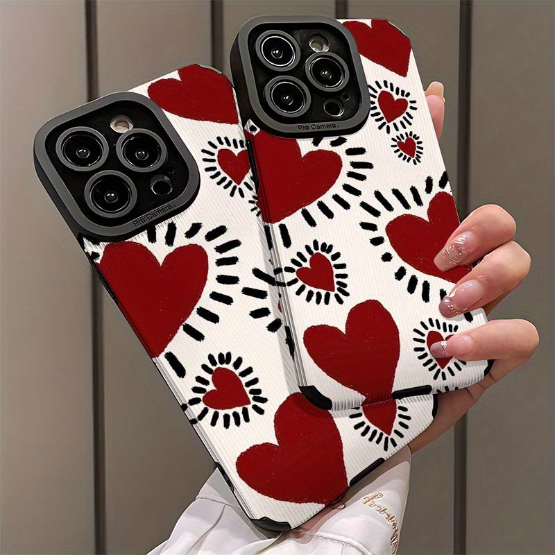 Red and black decorative patte - Phone Cases Iphone 13 review and price