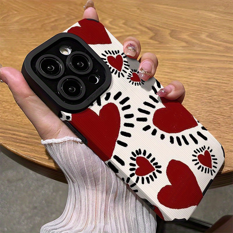 Red and black decorative patte - Phone Cases Iphone 13 review and price
