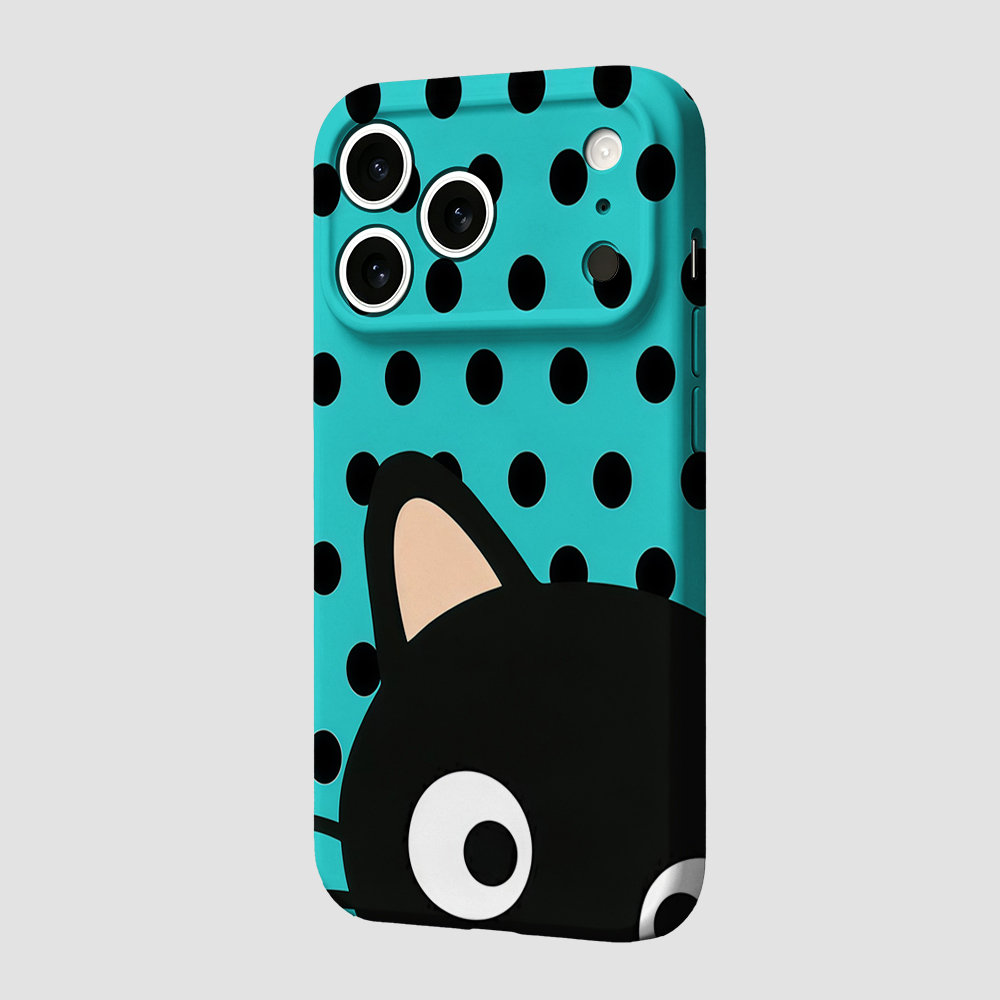 Turquoise Polka Dot Cat Phone  - Phone Cases Xr Iphone review and price