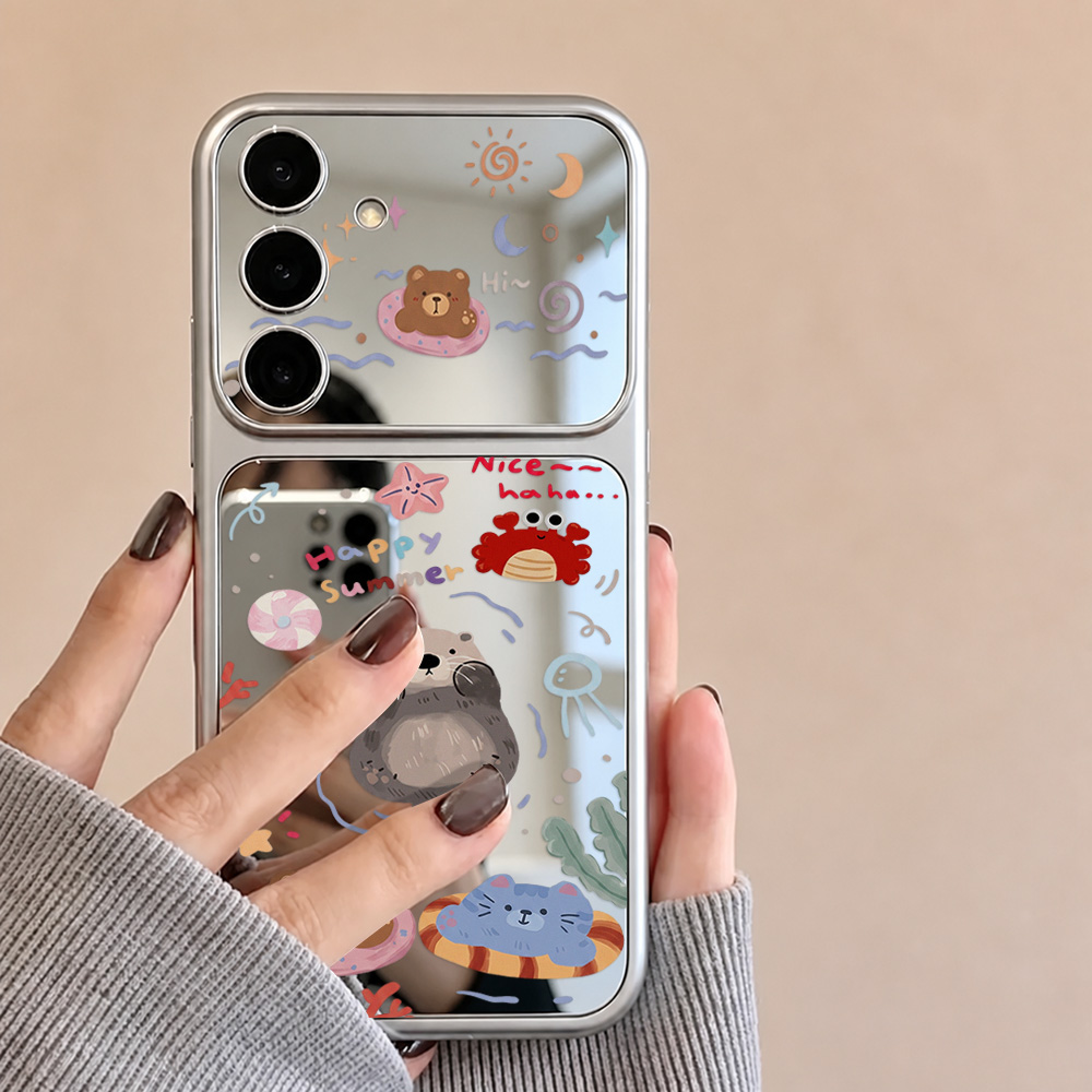 Cartoon Bear Mirror Case with  - Phone Cases Galaxy A16 5G review and price