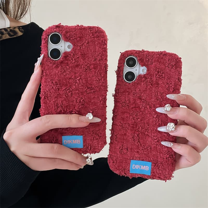Angora Red Fuzzy Phone Case fo - Phone Cases For Iphone 16 review and price